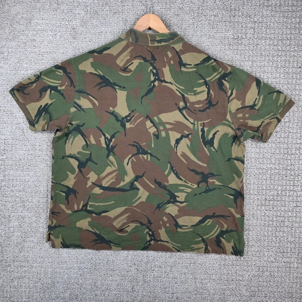 Polo Ralph Lauren Polo Shirt Men 2XB Tall Camo Woodland Knit Mesh Short Sleeve